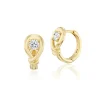 White Diamond Boa Huggies in Yellow Gold