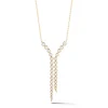 White Diamond Delta Pendulum Necklace in Yellow Gold