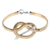 White Diamond Feelings Knot Bracelet in Yellow Gold