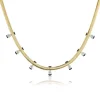 White Diamond Feelings Seven Stone Necklace in Yellow Gold