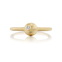 White Diamond Karko Ring in Yellow Gold