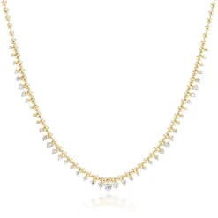White Diamond Kin Necklace in Yellow Gold