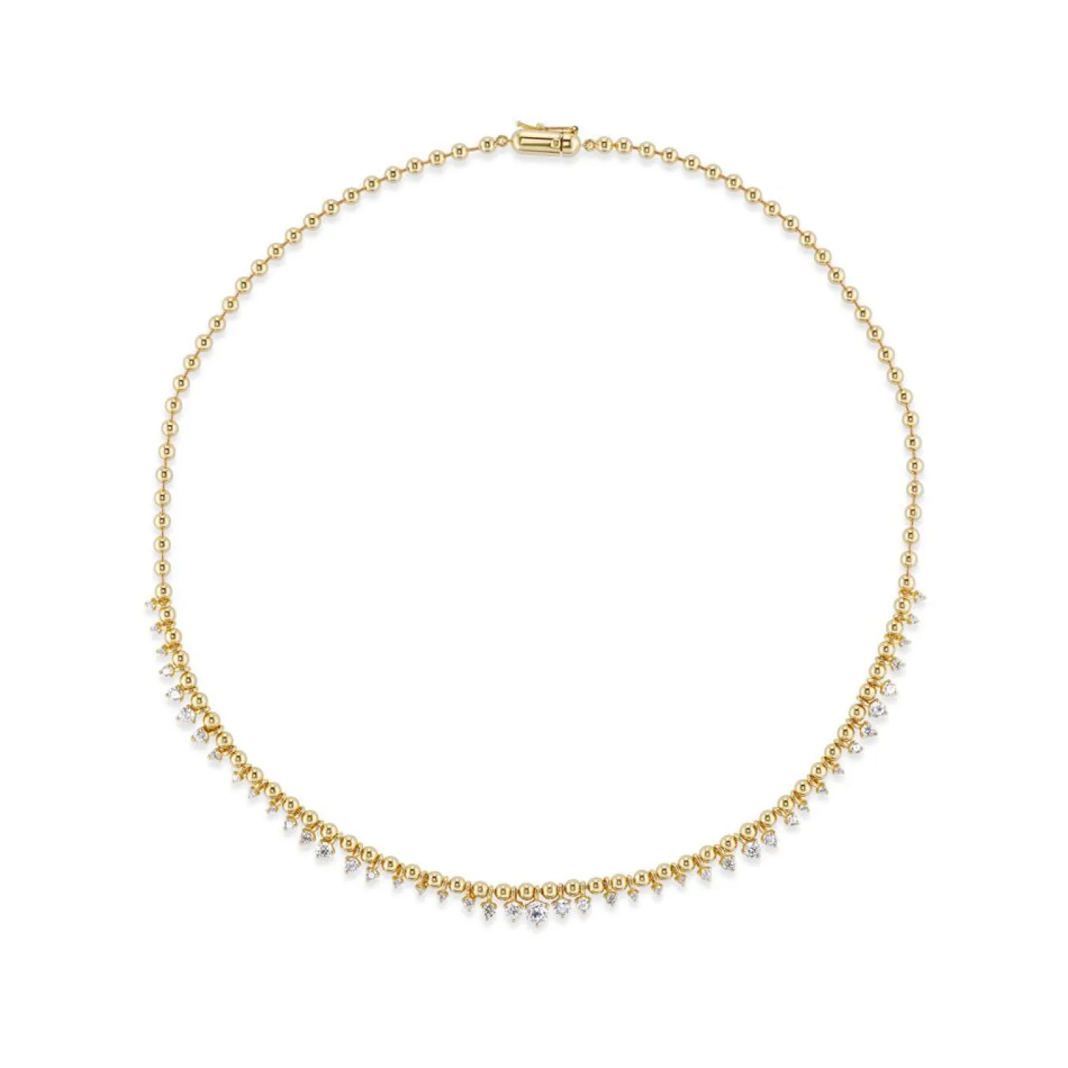 White Diamond Kin Necklace in Yellow Gold