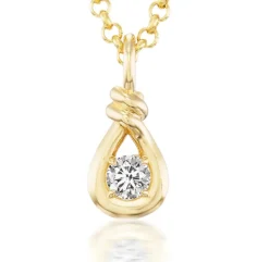 White Diamond Large Boa Charm in Yellow Gold