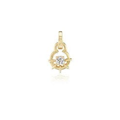 White Diamond Louise Charm in Yellow Gold