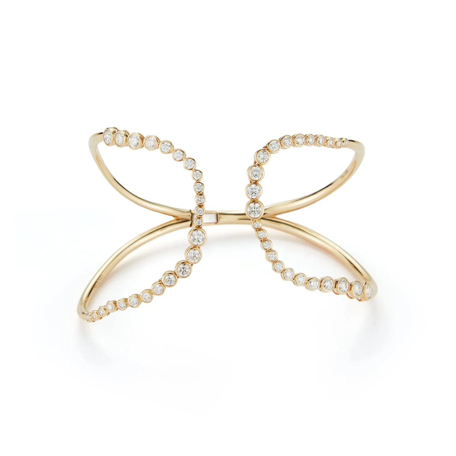 White Diamond Magisterial Cuff in Yellow Gold