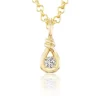 White Diamond Mini Boa Charm in Yellow Gold