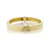 White Diamond Scuba Trio Bangle in Yellow Gold