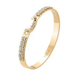 White Diamond Soiree Bangle in Yellow Gold